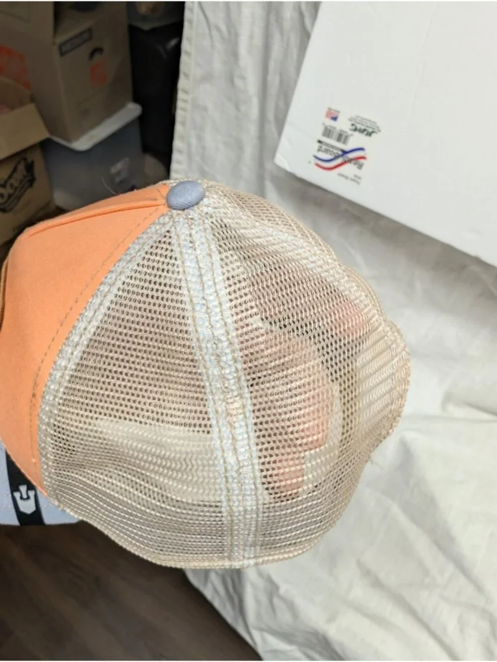 Goorin Bros The Farm GOAT Trucker Hat Orange Gray Mesh Snapback G.O.A.T Patch